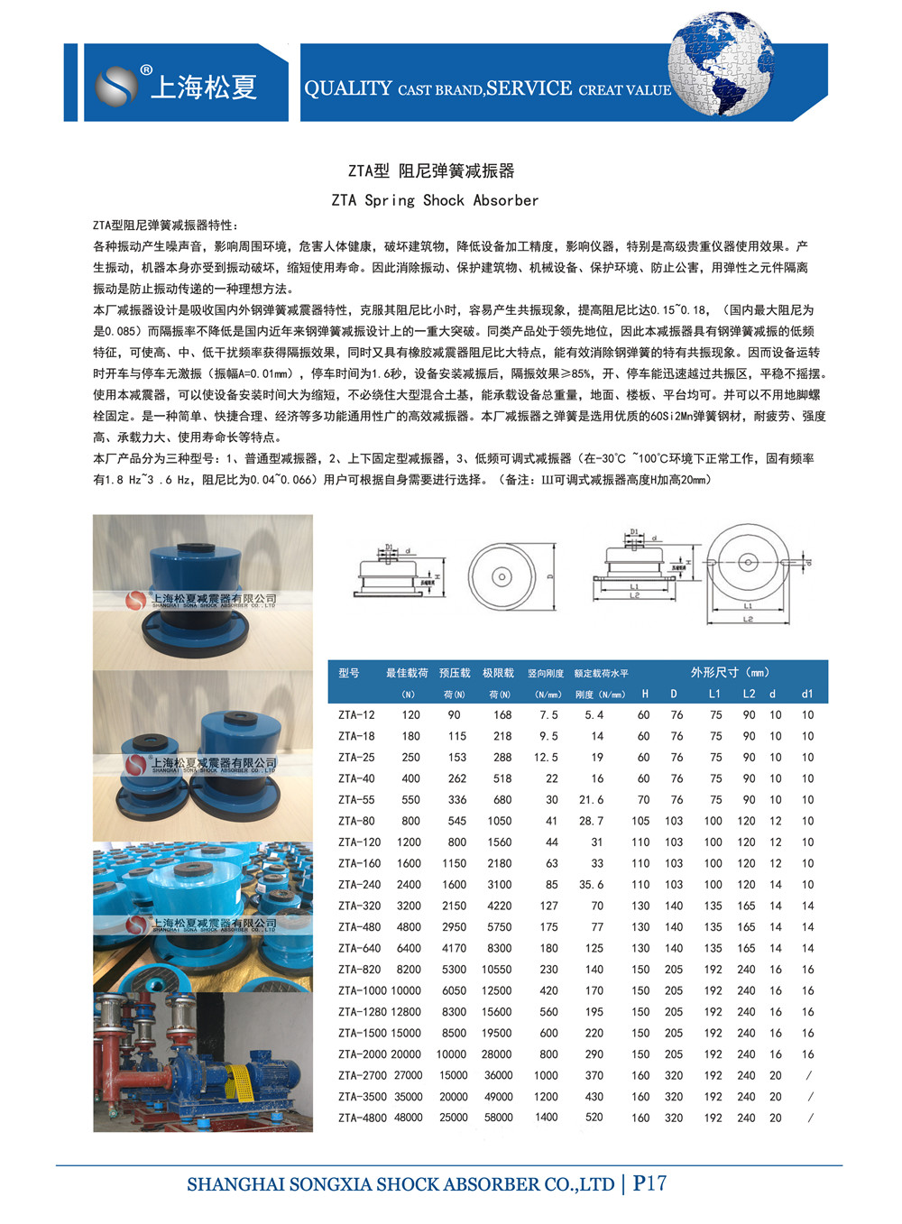 ZTA弹簧减振器参数图